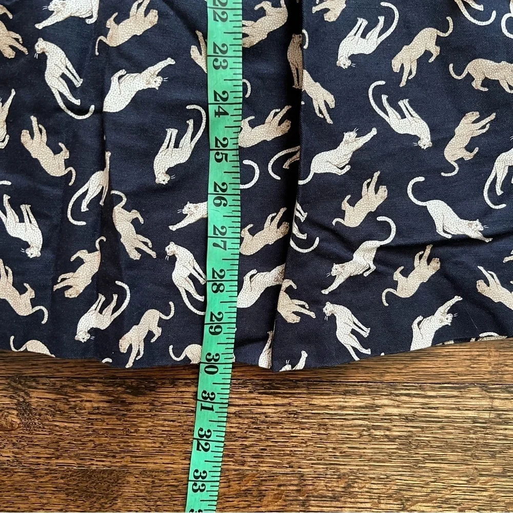 Ann Taylor blue midi with leopards skirt size 0